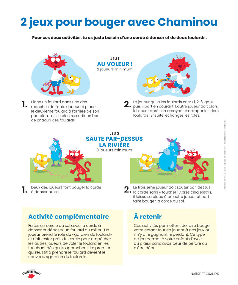 2 jeux pour bouger avec Chaminou
