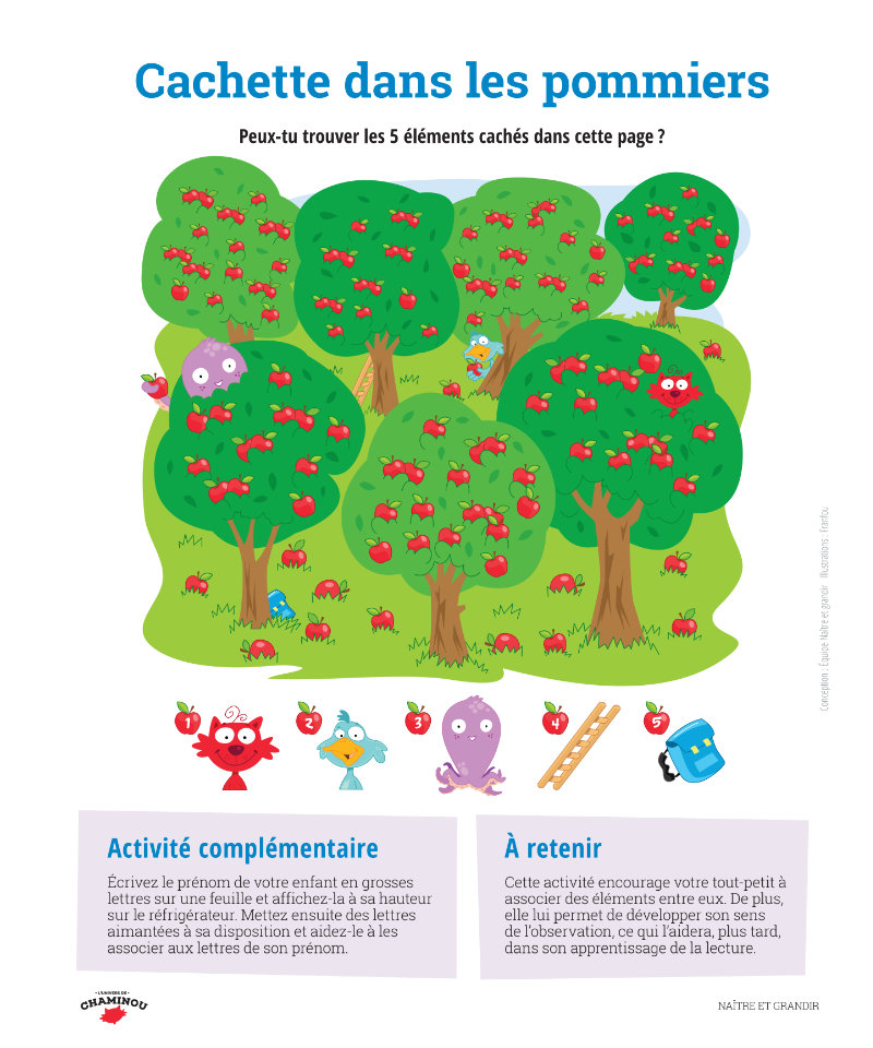 Cachette dans les pommiers