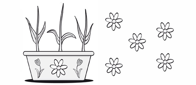 Dessine Des Belles Fleurs Colorées Au Bout Des Tiges