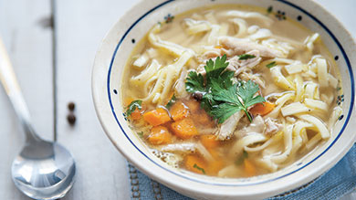 Soupe poulet et nouilles